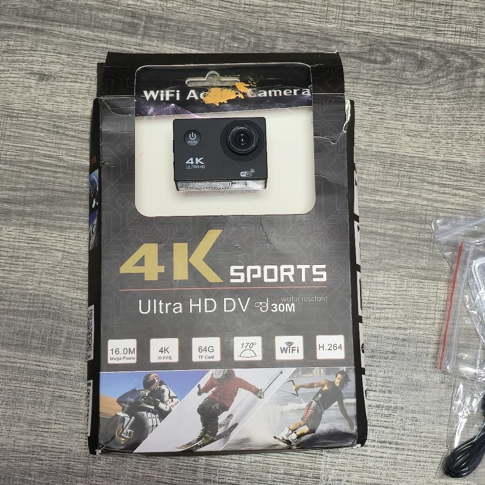 4K Sports 30M Water Resistant Camera 64G Wifi